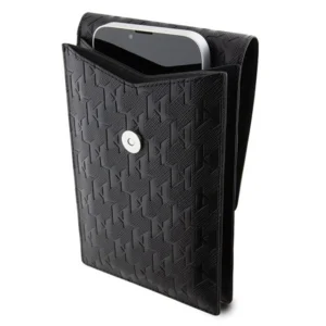 Karl Lagerfeld KLWBSAKHPKK Handbag - dėklas telefonui juodos spalvos Saffiano Monogram Ikonik - Image 4