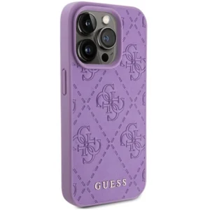 Guess Leather 4G Stamped Apple iPhone 15 Pro Max - dėklas telefonui violetinės spalvos - Image 4