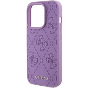Guess Leather 4G Stamped Apple iPhone 15 Pro Max - dėklas telefonui violetinės spalvos - Image 6