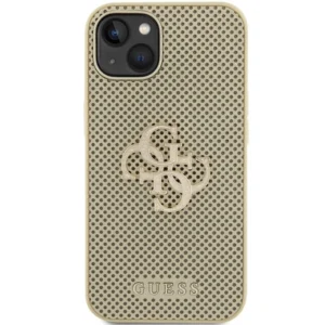 Guess Perforated 4G Glitter Apple iPhone 15 - dėklas telefonui aukso spalvos - Image 3