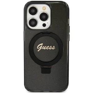 Guess Ring Stand Script Glitter MagSafe Apple iPhone 12/12 Pro - dėklas telefonui juodos spalvos - Image 3