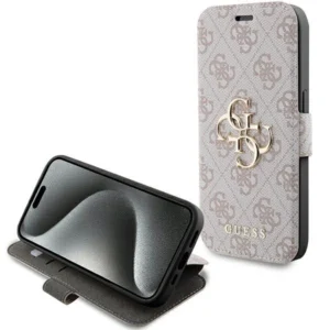 Guess 4G Metal Logo Apple iPhone 15 Pro - dėklas telefonui rožinės spalvos - Image 1