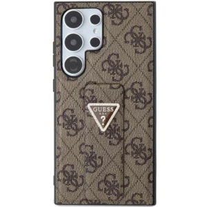 Guess GUHCS24LPGS4TDW S24 Ultra S928 dėklas telefonui rudos spalvos Grip Stand 4G Triangle Strass - Image 3