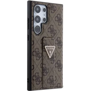 Guess GUHCS24LPGS4TDW S24 Ultra S928 dėklas telefonui rudos spalvos Grip Stand 4G Triangle Strass - Image 4