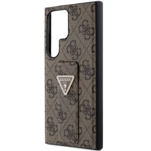 Guess GUHCS24LPGS4TDW S24 Ultra S928 dėklas telefonui rudos spalvos Grip Stand 4G Triangle Strass - Image 6