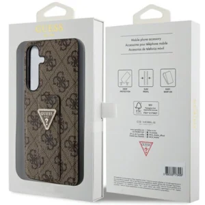 Guess GUHCS24SPGS4TDW S24 S921 dėklas telefonui rudos spalvos Grip Stand 4G Triangle Strass - Image 8