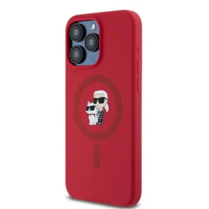 Karl Lagerfeld silikoninis Karl&Choupette Ring MagSafe Apple iPhone 15 Pro Max - dėklas telefonui raudonos spalvos - Image 2