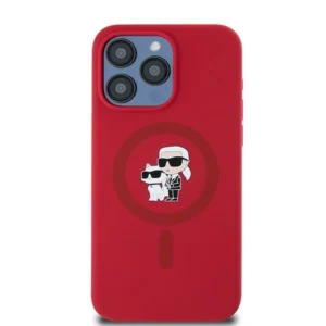 Karl Lagerfeld silikoninis Karl&Choupette Ring MagSafe Apple iPhone 15 Pro Max - dėklas telefonui raudonos spalvos - Image 3
