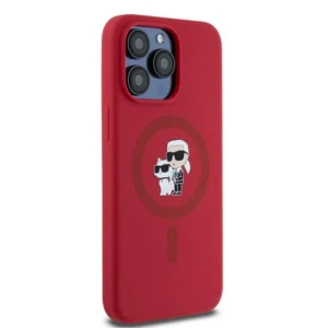 Karl Lagerfeld silikoninis Karl&Choupette Ring MagSafe Apple iPhone 15 Pro Max - dėklas telefonui raudonos spalvos - Image 4