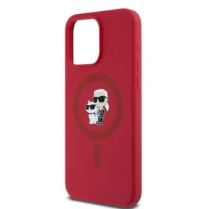 Karl Lagerfeld silikoninis Karl&Choupette Ring MagSafe Apple iPhone 15 Pro Max - dėklas telefonui raudonos spalvos - Image 6