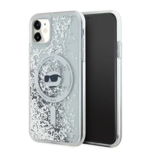 Karl Lagerfeld Liquid Glitter Choupette Head MagSafe Apple iPhone 11 / Xr - dėklas telefonui skaidrus