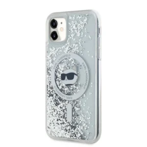 Karl Lagerfeld Liquid Glitter Choupette Head MagSafe Apple iPhone 11 / Xr - dėklas telefonui skaidrus - Image 2