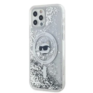Karl Lagerfeld Liquid Glitter Choupette Head MagSafe Apple iPhone 12 / 12 Pro - dėklas telefonui skaidrus - Image 2