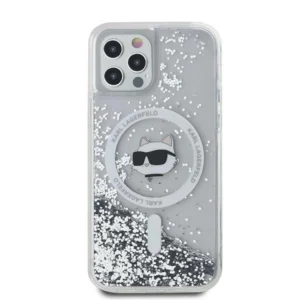 Karl Lagerfeld Liquid Glitter Choupette Head MagSafe Apple iPhone 12 / 12 Pro - dėklas telefonui skaidrus - Image 3