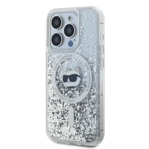 Karl Lagerfeld Liquid Glitter Choupette Head MagSafe Apple iPhone 15 Pro - dėklas telefonui skaidrus - Image 2