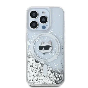 Karl Lagerfeld Liquid Glitter Choupette Head MagSafe Apple iPhone 15 Pro - dėklas telefonui skaidrus - Image 3