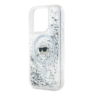 Karl Lagerfeld Liquid Glitter Karl Head MagSafe Apple iPhone 15 Pro - dėklas telefonui skaidrus - Image 6