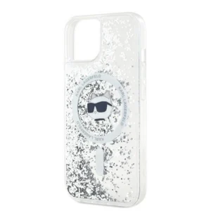 Karl Lagerfeld Liquid Glitter Choupette Head MagSafe Apple iPhone 15 / 14 / 13 - dėklas telefonui skaidrus - Image 6