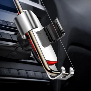 Baseus Metal Age Gravity Car Mount metal car gravity holder for CD slot silver (SUYL-J0S) - Image 8