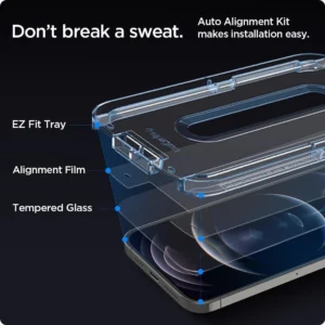 Apsauginis ekrano stiklas Spigen TR "EZ FIT" 2-pack Apple iPhone 12/12 Pro - Image 4