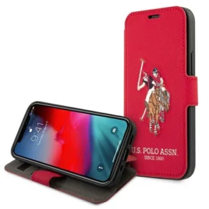 US Polo USFLBKP12SPUGFLRE Apple iPhone 12 mini 5,4" telefono dėklas raudonos spalvos book Polo Embroidery Collection - Image 6
