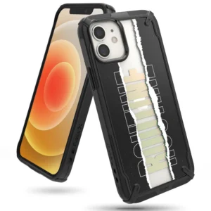 Ringke Fusion X Design durable TPU Bumper iPhone 12 mini dėklas telefonui juodos spalvos (Routine) (XDAP0020)