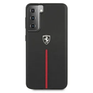 Ferrari FEOSIHCS21MBK S21 Plus G996 dėklas telefonui juodos spalvos Off Track Leather Nylon Stripe - Image 3