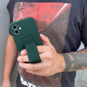 Wozinsky silikoninis su stoveliu Samsung Galaxy A22 4G dėklas telefonui pilkos spalvos - Image 8