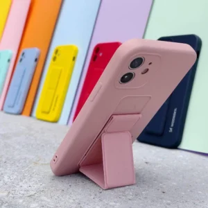 Wozinsky silikoninis su stoveliu Samsung Galaxy A22 4G dėklas telefonui pilkos spalvos - Image 9