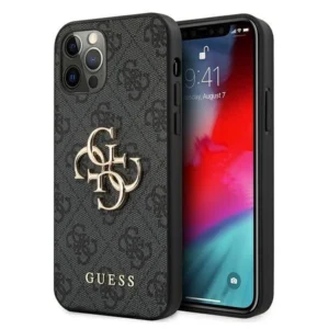 Guess GUHCP12L4GMGGR Apple iPhone 12 Pro Max 6.7" dėklas telefonui pilkos spalvos 4G Big Metal Logo