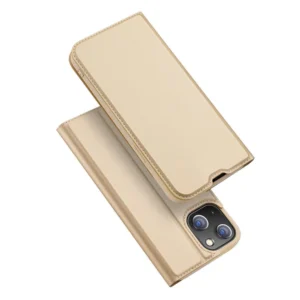 Dux Ducis Skin Pro Booktype iPhone 13 dėklas telefonui aukso spalvos - Image 1