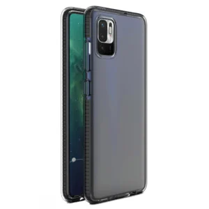 Spring clear TPU gel protective with colorful frame Xiaomi Redmi Note 10 5G / Poco M3 Pro juodos spalvos