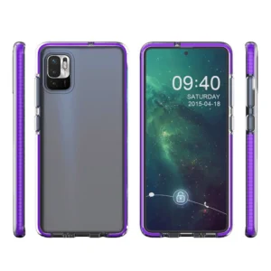Spring clear TPU gel protective with colorful frame Xiaomi Redmi Note 10 5G / Poco M3 Pro juodos spalvos - Image 2
