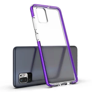 Spring clear TPU gel protective with colorful frame Xiaomi Redmi Note 10 5G / Poco M3 Pro juodos spalvos - Image 3