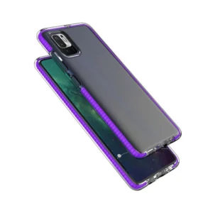 Spring clear TPU gel protective with colorful frame Xiaomi Redmi Note 10 5G / Poco M3 Pro juodos spalvos - Image 4