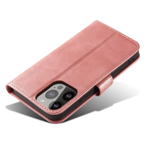 Magnet elegant bookcase su stoveliu iPhone 13 Pro Max dėklas telefonui rožinės spalvos - Image 3