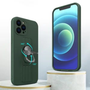 Ring silikoninis dėklas su žiedu pirštui ir stoveliu Apple iPhone 11 Pro žydros spalvos - Image 3