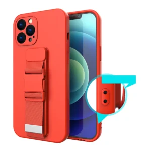 Silikoninis dėklas telefonui su dirželiu Apple iPhone 12 Pro Max violetinės spalvos - Image 7