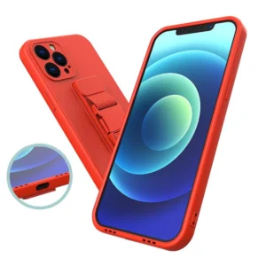 Silikoninis dėklas telefonui su dirželiu Apple iPhone 13 mini rožinės spalvos - Image 3