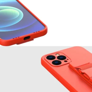 Silikoninis dėklas telefonui su dirželiu Apple iPhone 13 mini rožinės spalvos - Image 4