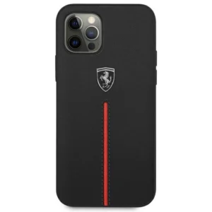 Ferrari FEOMSHCP12LBK Apple iPhone 12 Pro Max dėklas telefonui juodos spalvos Off Track Leather Nylon Stripe - Image 3