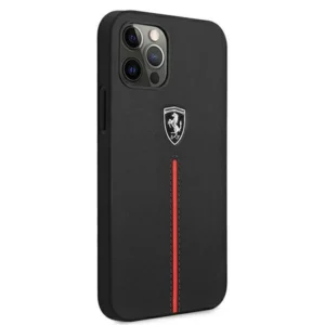 Ferrari FEOMSHCP12LBK Apple iPhone 12 Pro Max dėklas telefonui juodos spalvos Off Track Leather Nylon Stripe - Image 4