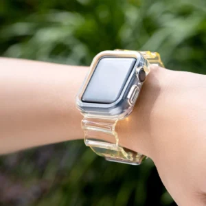 Apyrankė su laikrodžio apsauga Apple Watch 6 40mm / Watch 5 40mm / Watch 4 40mm / Watch SE 40mm geltonos spalvos - Image 3