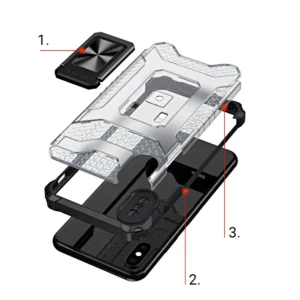 Crystal Ring Kickstand Tough Rugged Cover Apple iPhone XS Max raudonos spalvos - Image 7