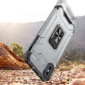 Crystal Ring Kickstand Tough Rugged Cover Apple iPhone XS Max raudonos spalvos - Image 2
