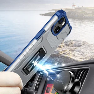 Crystal Ring Kickstand Tough Rugged Apple iPhone 12 mini mėlynos spalvos - Image 3