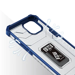 Crystal Ring Kickstand Tough Rugged Apple iPhone 12 mini mėlynos spalvos - Image 4