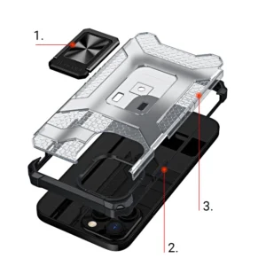 Crystal Ring Kickstand Tough Rugged Apple iPhone 12 Pro Max raudonos spalvos - Image 7