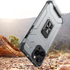 Crystal Ring Kickstand Tough Rugged Apple iPhone 12 Pro Max raudonos spalvos - Image 4