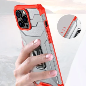 Crystal Ring Kickstand Tough Rugged Apple iPhone 12 Pro Max raudonos spalvos - Image 2